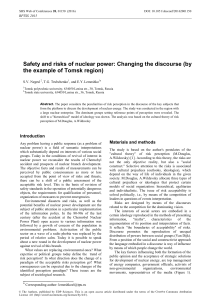 Safety and risks of nuclear power: Changing the discourse (by the