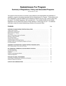 Saskatchewan Fur Program - Government of Saskatchewan