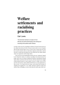 Welfare settlements and racialising practices