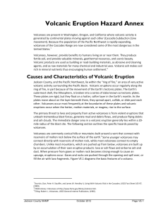 Volcanic Eruption Hazard Annex