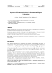 Aspects of Communication in Romanian Higher Education