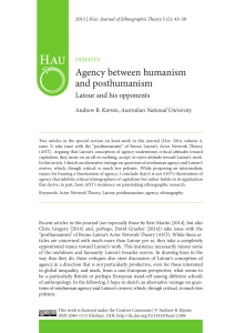 Agency between humanism and posthumanism