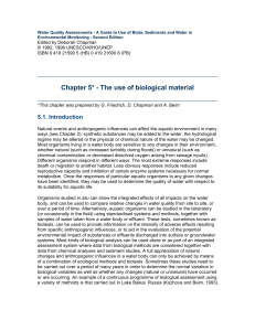 Chapter 5* - The use of biological material