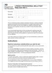 Literacy practice paper 3 - Professional skills tests