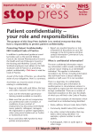 Patient confidentiality – your role and