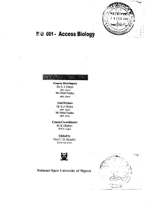 Access Biology - National Open University of Nigeria