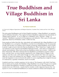 True Buddhism and village Buddhism in Sri Lanka