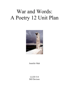 War and Words: A Poetry 12 Unit Plan