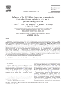 Influence of the 4G/5G PAI-1 genotype on angiotensin II