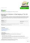 Motivation of a Murderer: A Close Reading of "The Tell