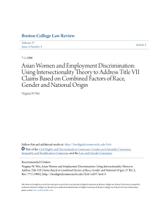 asian women and employment discrimination: using intersectionality
