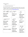 Write with rational exponents Write as a radical Write with rational