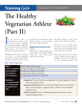 The Healthy Vegetarian Athlete (Part II) TrainingTable