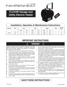 GARAGE UNIT HEATER Instruction Manual