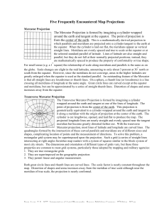 Five Frequently Encountered Map Projections