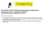 Pie Corbett`s Talk for Writing teaching guide for progression in