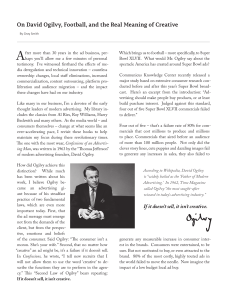 On David Ogilvy, Football, and the Real Meaning of Creative