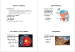 Earth`s Systems Earth Realms The Earth`s Four Realms Geosphere