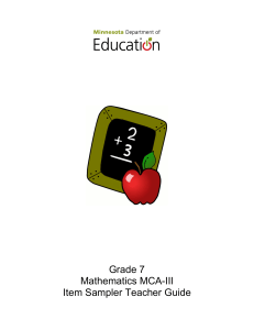 Grade 7 Mathematics MCA Item Sampler Teacher Guide