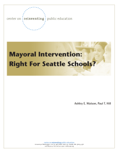 Mayoral Intervention: Right For Seattle Schools?