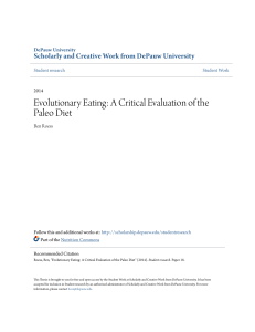 Evolutionary Eating: A Critical Evaluation of the Paleo Diet