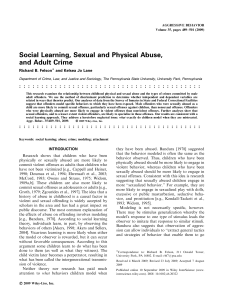 Social learning, sexual and physical abuse, and adult crime