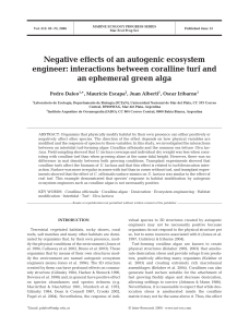 Negative effects of an autogenic ecosystem engineer: interactions