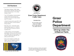 DUI Pamphlet - City Of Greer