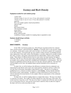 Isostasy and Rock Density