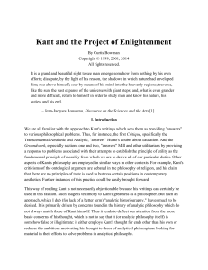 Kant and the Project of Enlightenment