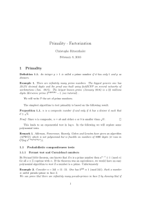 Primality - Factorization