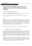 Aspects of interrelationship between culture and language in the
