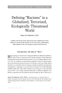Defining “Racisms” in a Globalized, Terrorized, Ecologically