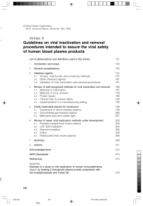 WHO Guidelines on viral inactivation and removal procedures