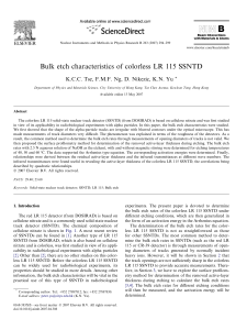Bulk etch characteristics of colorless LR 115 SSNTD