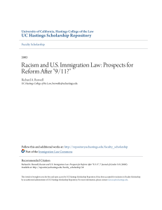 Racism and U.S. Immigration Law: Prospects for Reform After "9/11?"