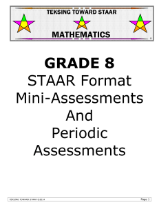 GRADE 8 STAAR Format Mini-Assessments And Periodic