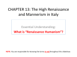 CHAPTER 13: The High Renaissance and
