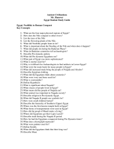 Ancient Civilizations Mr. Hanover Egypt Student Study Guide Egypt