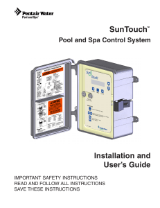 Pentair SunTouch - Patio Pools and Spas