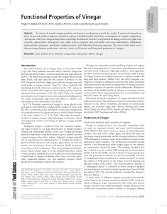 Functional Properties of Vinegar