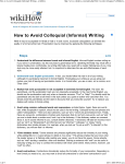 How to Avoid Colloquial (Informal) Writing