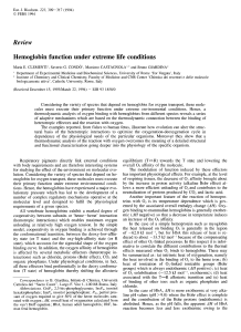 Review Hemoglobin function under extreme life conditions