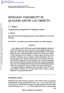 Intraday Variability in Quasars and BL LAC Objects