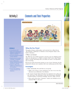 Activity 2 Elements and Their Properties