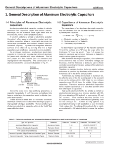 1. General Description of Aluminum Electrolytic Capacitors