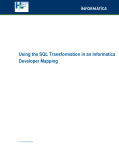 Using an SQL Transformation in an Informatica Developer Mapping