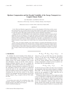 Bjerknes Compensation and the Decadal Variability of the Energy