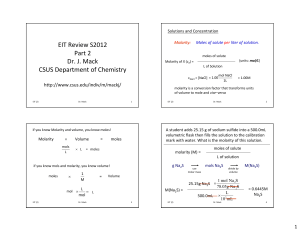 EIT Review S2012 Part 2 Dr. J. Mack CSUS Department of Chemistry