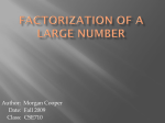 Factorization of a Large number